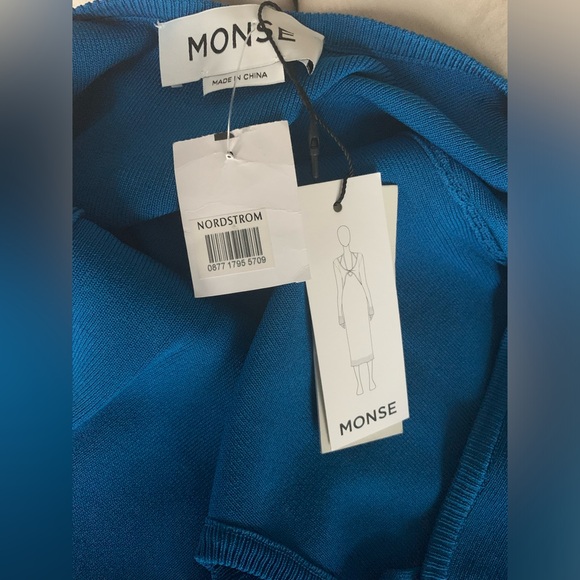 Monse Cutout Knit Bodycon Midi Dress Open Back Long Sleeves Size S NWT - Picture 8 of 16